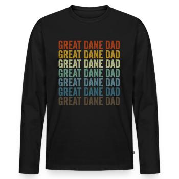 Grand Dague Papa Grand Dague amoureux des chiens - T-shirt manches longues Premium bio Homme - noir - Devant - Nico (187cm)