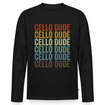 Cello Dude Cello Spieler - Männer Premium Bio Langarmshirt - Schwarz - Vorne - Nico (187cm)