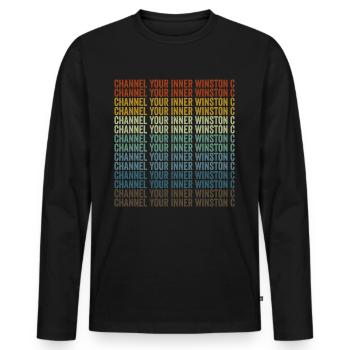 Channel your inner Winston C Winston C - Men's Premium Organic Long Sleeve Shirt - black - Front - Nico (187cm)