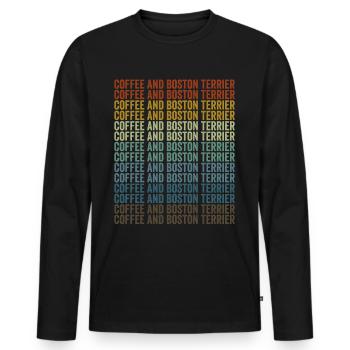 Kaffee und Boston Terrier Boston Terrier - Männer Premium Bio Langarmshirt - Schwarz - Vorne - Nico (187cm)