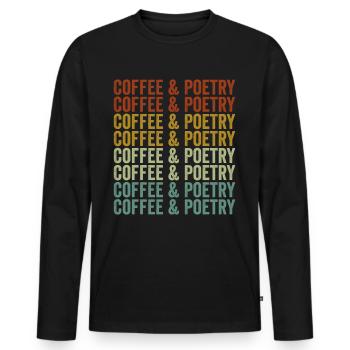 Coffee & Poetry Poet Poet Coffee - Men's Premium Organic Long Sleeve Shirt - black - Front - Nico (187cm)