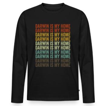Darwin is my home Charles Darwin Evolution A - Men's Premium Organic Long Sleeve Shirt - black - Front - Nico (187cm)