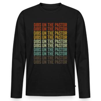 Dibs On The Pastor Christian Pastor Kirchenführ - Men's Premium Organic Long Sleeve Shirt - black - Front - Nico (187cm)