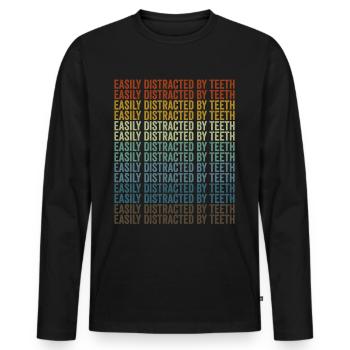 Facilement distrait par le dentiste dentaire - T-shirt manches longues Premium bio Homme - noir - Devant - Nico (187cm)