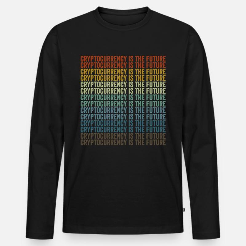 Kryptowährung ist die Zukunft Bitcoin - Männer Premium Bio Langarmshirt - Schwarz