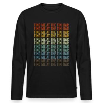 Retrouvez-moi au Tiki Bar Tiki Bar Hawaii - T-shirt manches longues Premium bio Homme - noir - Devant - Nico (187cm)