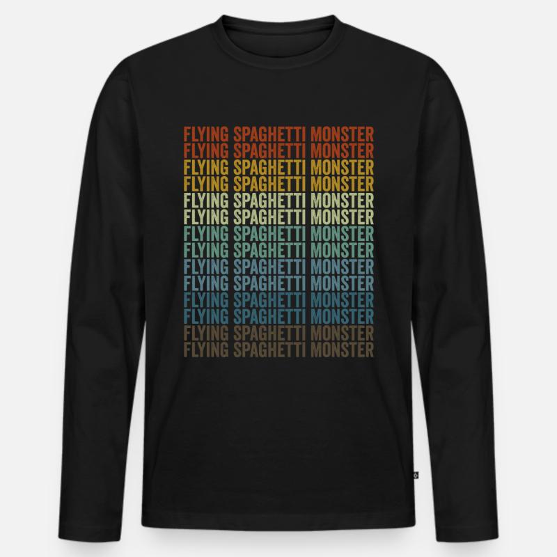 Fliegendes Spaghettimonster Fliegendes Spaghettimo - Männer Premium Bio Langarmshirt - Schwarz