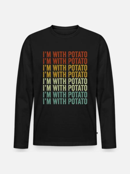 I'm with potato potato lover - Men's Premium Organic Long Sleeve Shirt - black