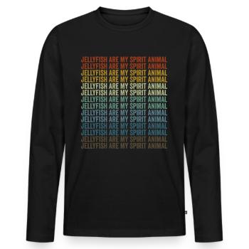 Les méduses sont mon âme animal méduses - T-shirt manches longues Premium bio Homme - noir - Devant - Nico (187cm)