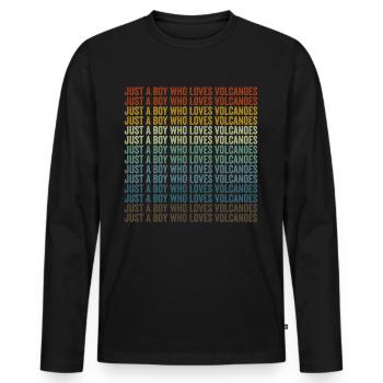Nur ein Junge, der Vulkane liebt Vulkane - Männer Premium Bio Langarmshirt - Schwarz - Vorne - Nico (187cm)