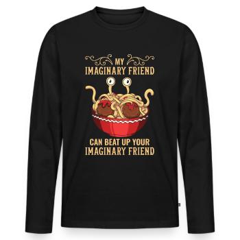 Flying Spaghetti Monster Pastafari - Men's Premium Organic Long Sleeve Shirt - black - Front - Nico (187cm)