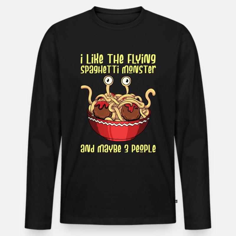 Fliegendes Spaghettimonster Pastafari Pastafari - Männer Premium Bio Langarmshirt - Schwarz