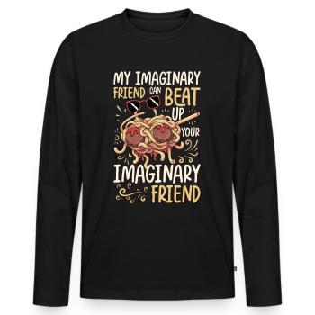 Dabbing Flying Spaghetti Monsters Pastafarian - Men's Premium Organic Long Sleeve Shirt - black - Front - Nico (187cm)
