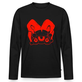 Clowncore Esthétique Globes oculaires bizarres - T-shirt manches longues Premium bio Homme - noir - Devant - Nico (187cm)