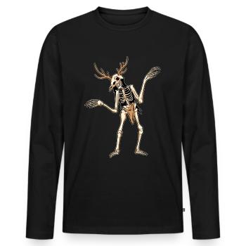 Cryptidcore Aesthetic Wendigo Skeleton - Männer Premium Bio Langarmshirt - Schwarz - Vorne - Nico (187cm)