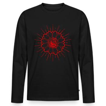 Bohème Esthétique Tournesol Soft Grunge - T-shirt manches longues Premium bio Homme - noir - Devant - Nico (187cm)