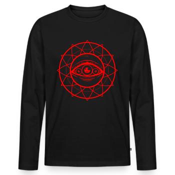 Bohemian Aesthetic Weirdcore Eyes Soft Grunge - T-shirt manches longues Premium bio Homme - noir - Devant - Nico (187cm)