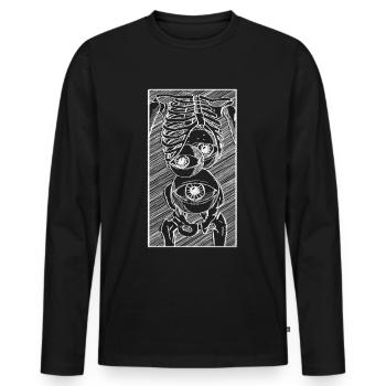 Art Academia Esthétique Squelette Bizarre Globes oculaires - T-shirt manches longues Premium bio Homme - noir - Devant - Nico (187cm)