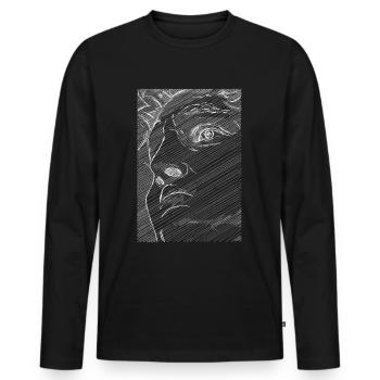 Art Academia Aesthetic David Face Michelangelo - Men's Premium Organic Long Sleeve Shirt - black - Front - Nico (187cm)
