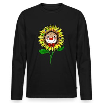 Clowncore Aesthetic Sunflower Clown - Men's Premium Organic Long Sleeve Shirt - black - Front - Nico (187cm)