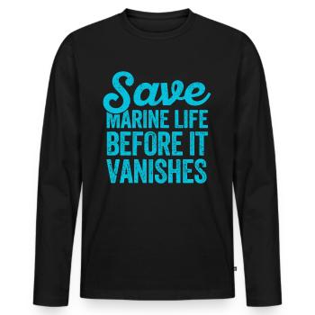 Funny Marine Biologist Marine Biology - Men's Premium Organic Long Sleeve Shirt - black - Front - Nico (187cm)