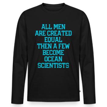 Funny Marine Biologist Marine Biology - Men's Premium Organic Long Sleeve Shirt - black - Front - Nico (187cm)