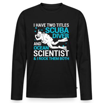 Funny Marine Biologist Marine Biology - Men's Premium Organic Long Sleeve Shirt - black - Front - Nico (187cm)