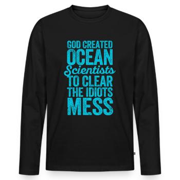 Funny Marine Biologist Marine Biology - Men's Premium Organic Long Sleeve Shirt - black - Front - Nico (187cm)