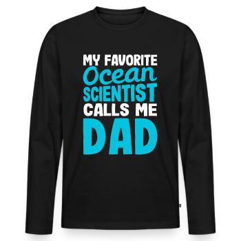 Biologiste marin Papa Marine Biology - T-shirt manches longues Premium bio Homme - noir - Devant - Nico (187cm)