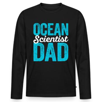Drôle de biologiste marin Biologie marine - T-shirt manches longues Premium bio Homme - noir - Devant - Nico (187cm)
