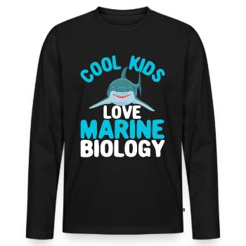 Funny marine biologist - Men's Premium Organic Long Sleeve Shirt - black - Front - Nico (187cm)