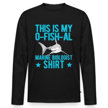 Funny Marine Biologist Marine Biology - Men's Premium Organic Long Sleeve Shirt - black - Front - Nico (187cm)