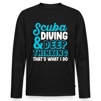 Funny diving marine biologist - Men's Premium Organic Long Sleeve Shirt - black - Front - Nico (187cm)