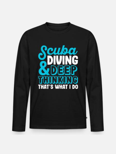Funny diving marine biologist - Men's Premium Organic Long Sleeve Shirt - black