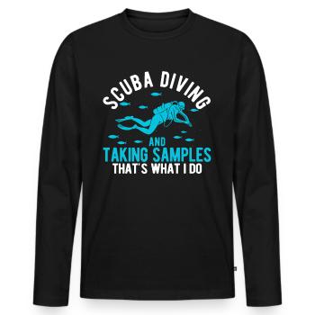 Funny Marine Biologist Marine Biology - Men's Premium Organic Long Sleeve Shirt - black - Front - Nico (187cm)