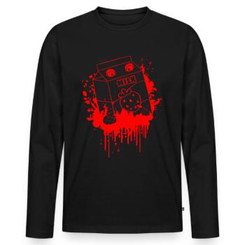 Lait de fraise gothique gothique finlandais - T-shirt manches longues Premium bio Homme - noir - Devant - Nico (187cm)