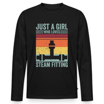 Just A Girl Who Loves Steam Fitting Steamfitter - Men's Premium Organic Long Sleeve Shirt - black - Front - Nico (187cm)