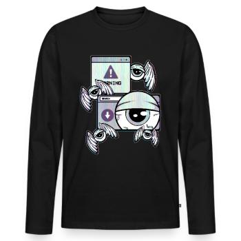 Cassette Futurism Weirdcore Eyeball Retro Futurism - Men's Premium Organic Long Sleeve Shirt - black - Front - Nico (187cm)