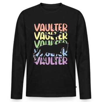 Voltige amusante sur le cheval - T-shirt manches longues Premium bio Homme - noir - Devant - Nico (187cm)