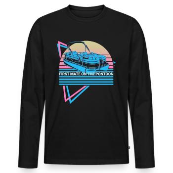 Navigation de plaisance rétro - T-shirt manches longues Premium bio Homme - noir - Devant - Nico (187cm)