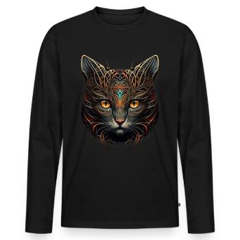Cat Art Artwork Gift Cats Pet - Men's Premium Organic Long Sleeve Shirt - black - Front - Nico (187cm)