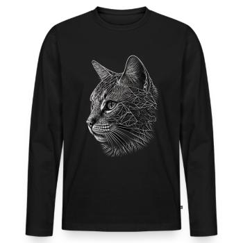 Cat Art Artwork Gift Cats Pet - Men's Premium Organic Long Sleeve Shirt - black - Front - Nico (187cm)