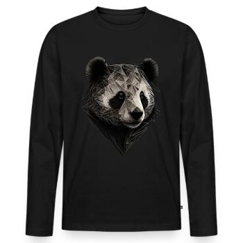 Panda Kunst Tierliebhaber Pandabär Bär Motiv - Männer Premium Bio Langarmshirt - Schwarz - Vorne - Nico (187cm)