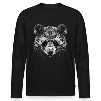 Zoo Panda Animal Motif Gift Idea Animal Art Motif - Men's Premium Organic Long Sleeve Shirt - black - Front - Nico (187cm)