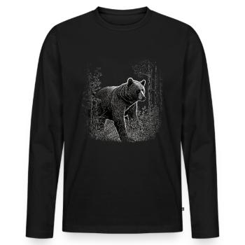 Bear Gift Animals Brown Bear Forest Wildlife - Men's Premium Organic Long Sleeve Shirt - black - Front - Nico (187cm)
