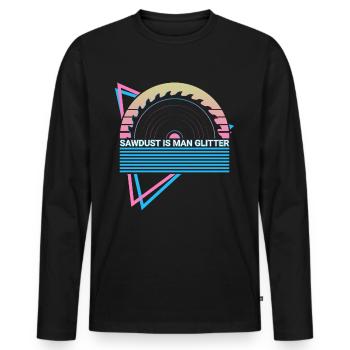 Funny Carpenter Retro Carpentry - Men's Premium Organic Long Sleeve Shirt - black - Front - Nico (187cm)
