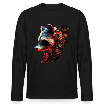 Raccoon Animal Motif Forest Animals Wildlife Funny - Men's Premium Organic Long Sleeve Shirt - black - Front - Nico (187cm)