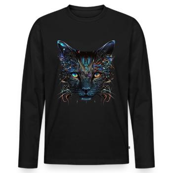Cat Art Artwork Gift Cats Pet - Men's Premium Organic Long Sleeve Shirt - black - Front - Nico (187cm)