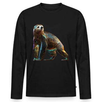 Sloth Polygon Sloth Lovers Animal Gift - Men's Premium Organic Long Sleeve Shirt - black - Front - Nico (187cm)