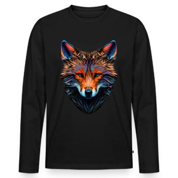 Fuchs Polygon Rotfuchs Füchse Geschenk Kunst Tier - Männer Premium Bio Langarmshirt - Schwarz - Vorne - Nico (187cm)